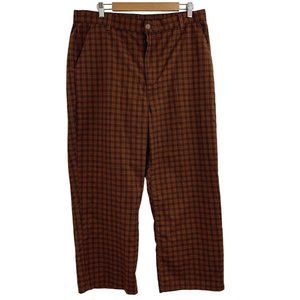 Levi Women's Math Club Elastic Plaid Pressed Pleat Ankle Pant Size XL